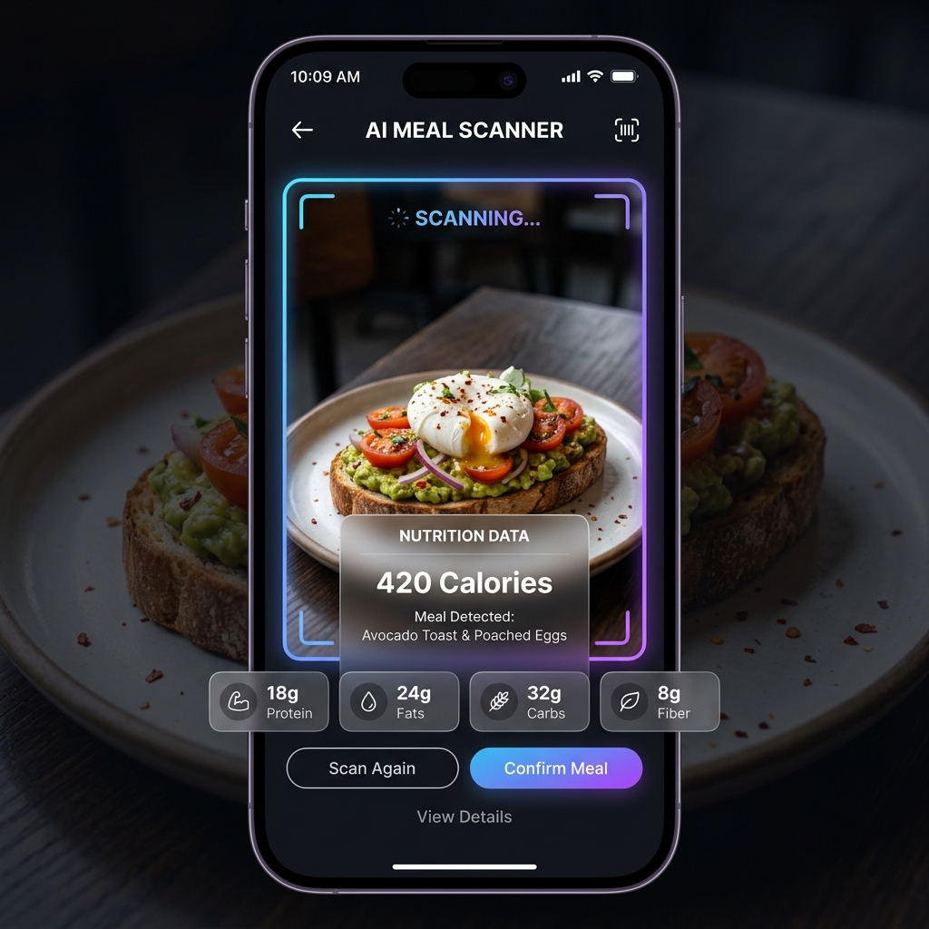 Gainora AI Food Scanner Interface